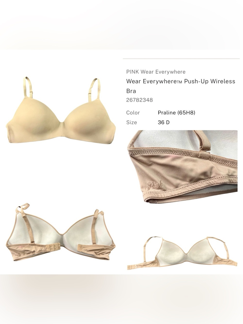 Victoria’s Secret/PINK Wireless Bras - 36D - Large - Lot Of 5 - Picture 2 of 6